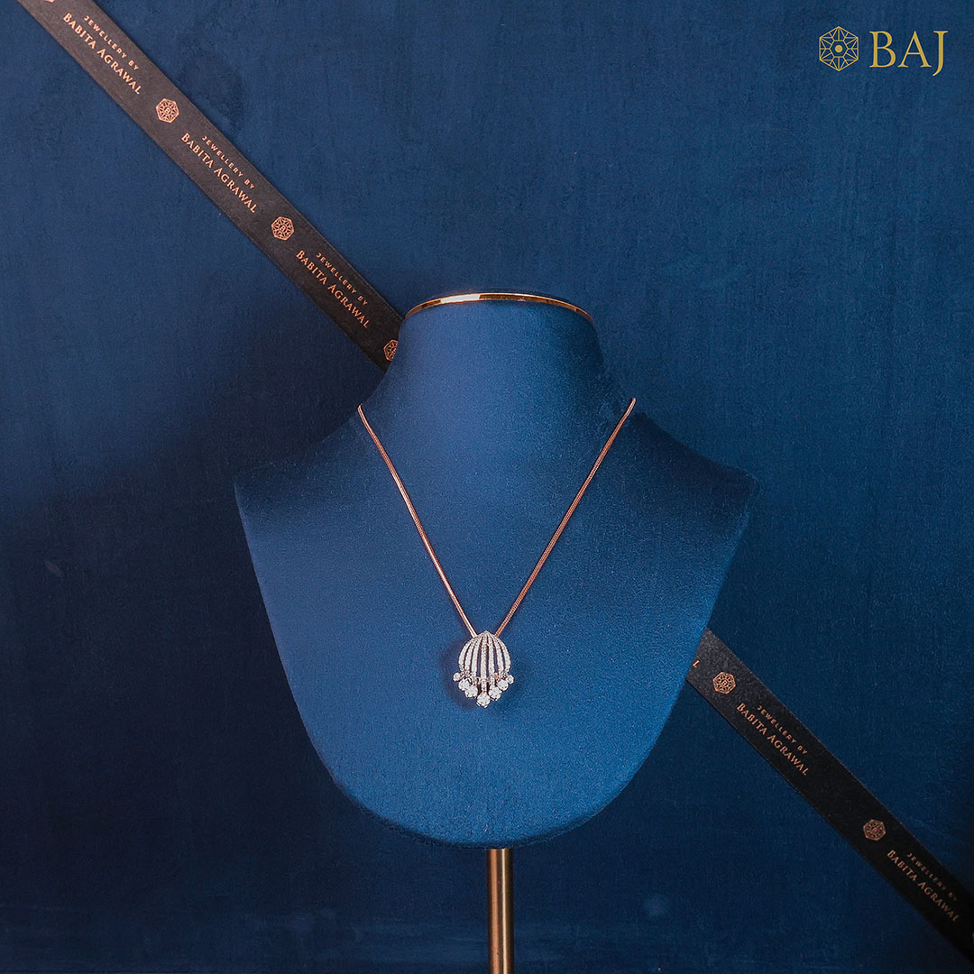 Radiant Bloom diamond pendant in 18k gold featuring floral blooming design with sparkling diamonds-2