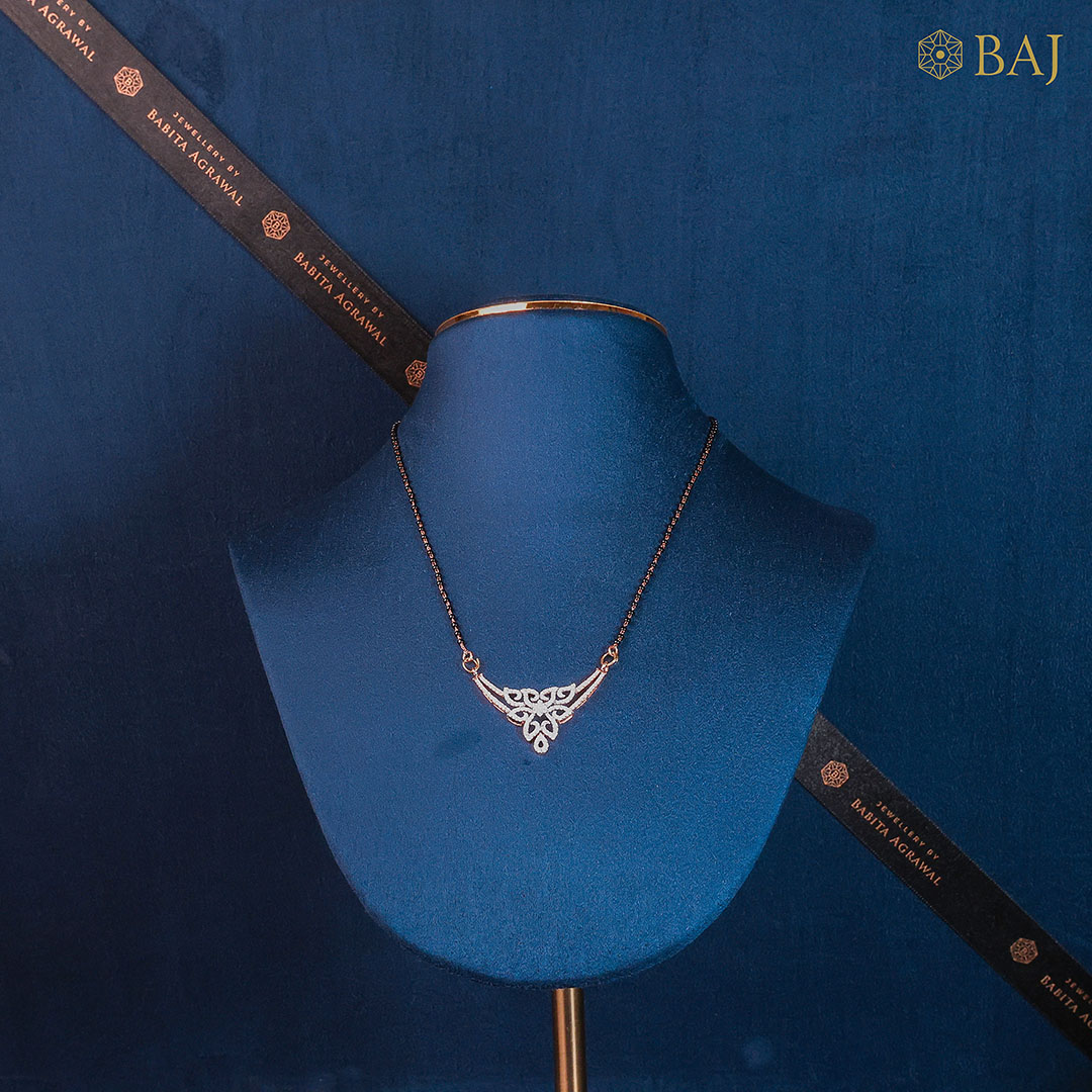 Tribal Gleam diamond mangalsutra pendant in 18k gold with intricate tribal inspired design
