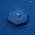 Aura Green diamond ring with green gemstone in 18kt gold