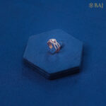 Sweet Pea diamond ring in 18kt rose gold with halo cluster design