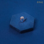 Dots N Square diamond ring in 18kt rose gold with halo cluster design