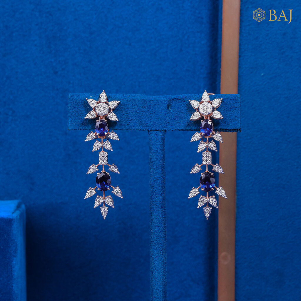 Sapphire Bloom Diamond Earrings