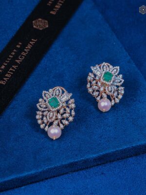 Emerald Pearl Studs