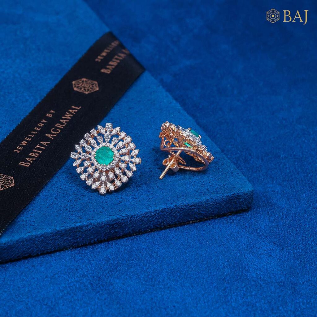 Emerald Halo Studs