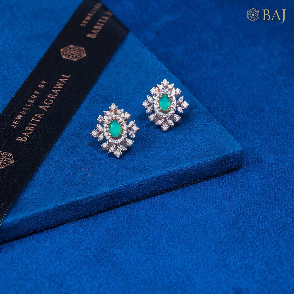 Emerald Halo Studs