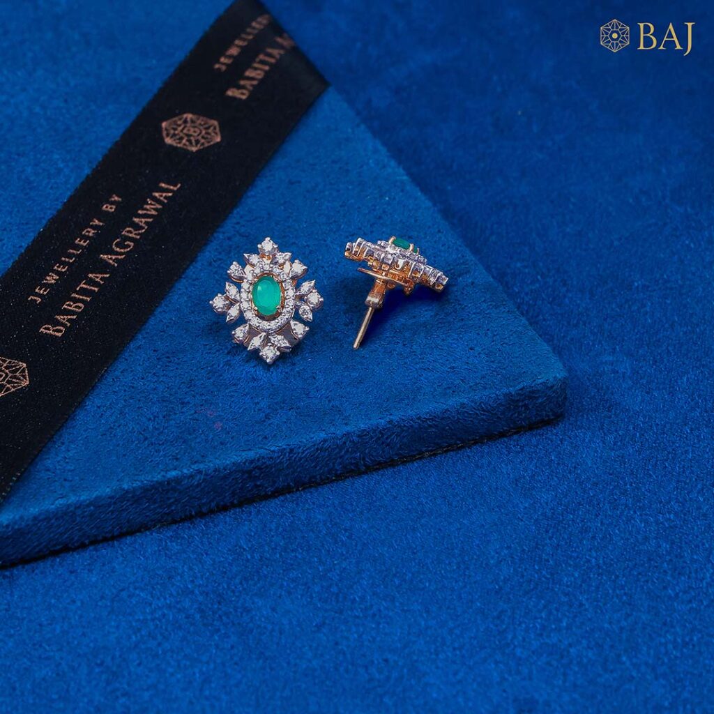 Emerald Halo Studs