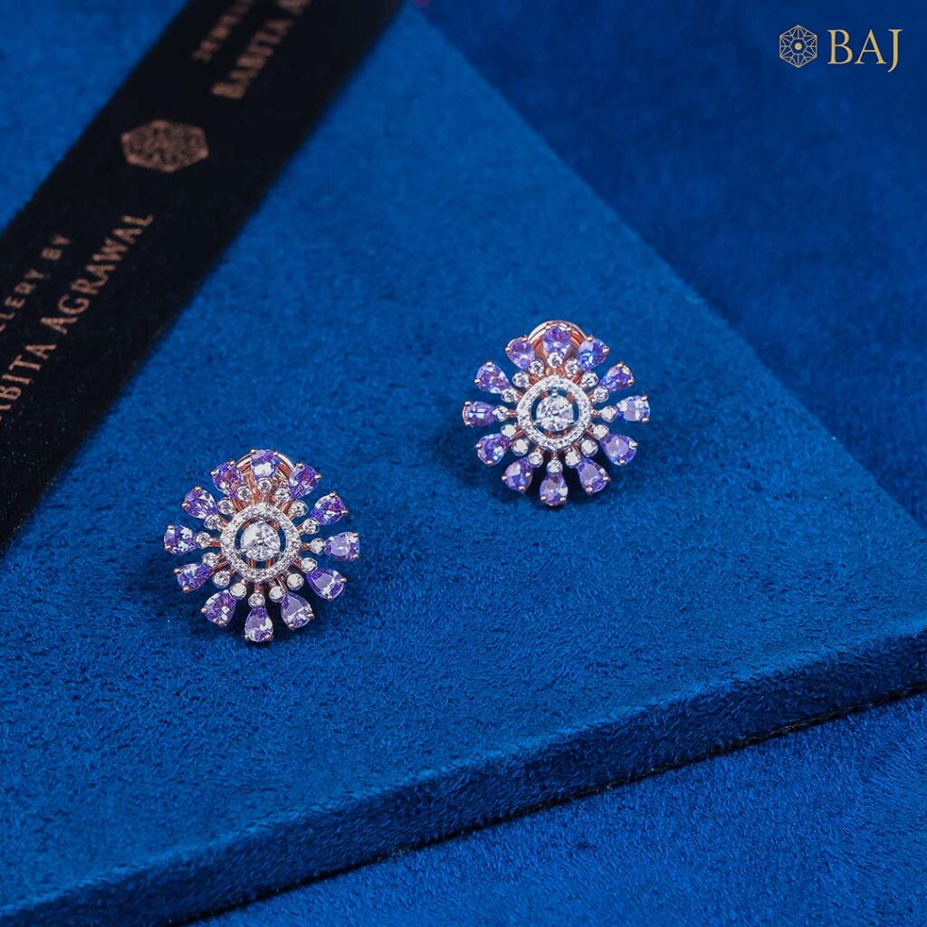 Violet Bloom Studs