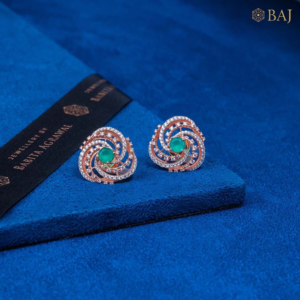 Emerald Swirl Studs