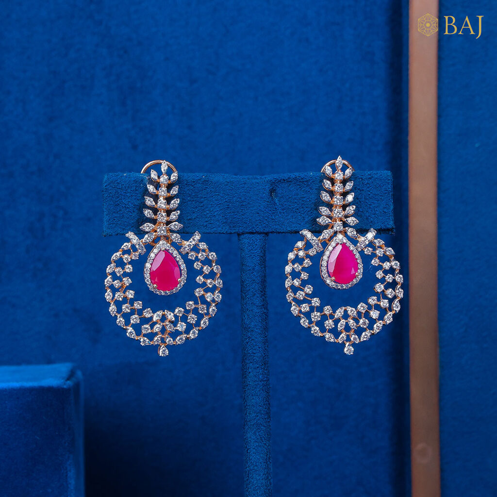 Crimson Radiance Diamond Earrings