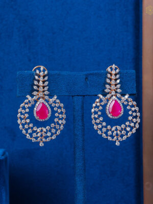 Crimson Radiance Diamond Earrings