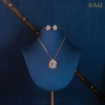 diamond pendant set with geometric design in 18k gold