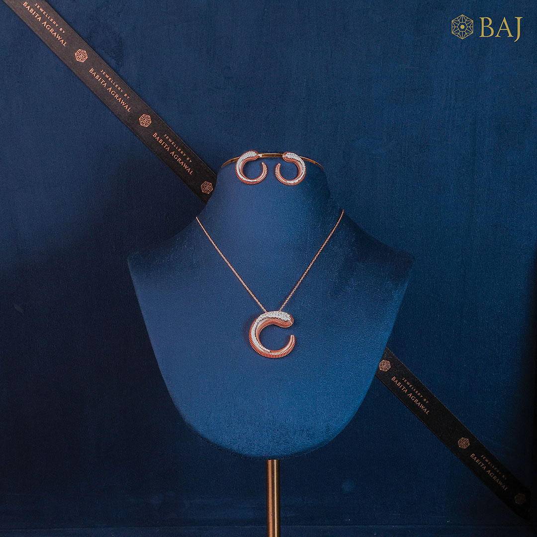 Radiant Crescent diamond pendant set in 18k gold with crescent design-2