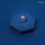 Ice Mist diamond ring in 18kt rose gold with square halo design