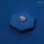 Criss Cross diamond ring in 18kt rose gold with layered bands