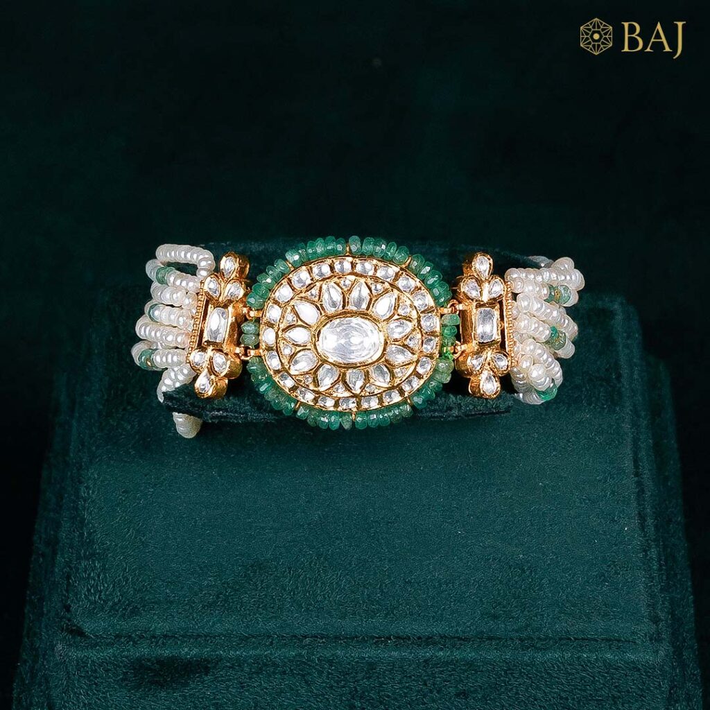 Heritage Bikaneri Bracelet in Kundan & Pearl