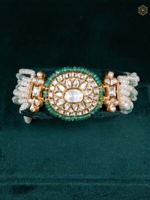 Heritage Bikaneri Bracelet in Kundan & Pearl