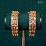 22Kt Floral Meenakari Kundan Bangles Set