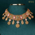 22Kt Temple Drop Antique Kundan Set