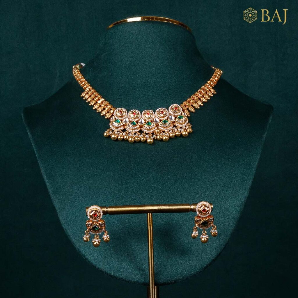 22Kt Floral Kundan Bridal Necklace