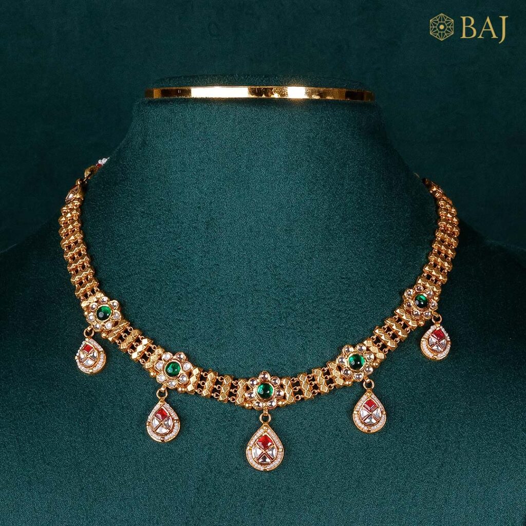 22Kt Delicate Kundan Bridal Necklace