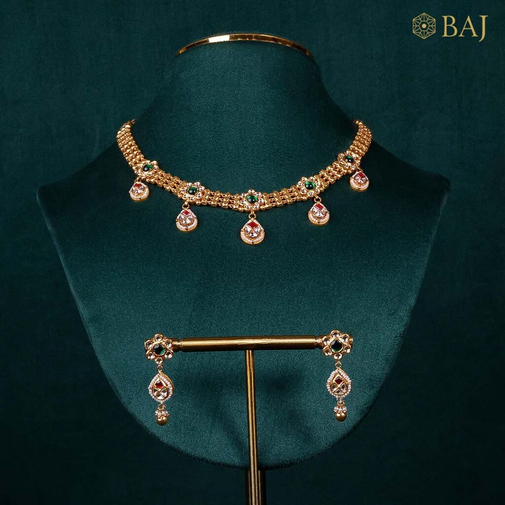 22Kt Delicate Kundan Bridal Necklace