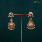 22Kt Antique Kundan Jhumka Earrings