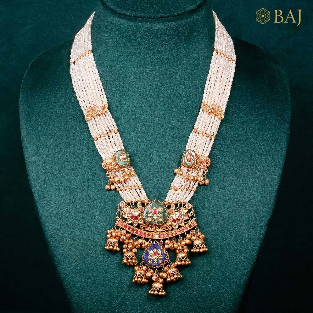 22Kt Pearl String Kundan Long Necklace