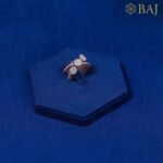 Trois diamond ring in 18kt rose gold with triple cluster design