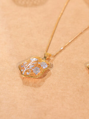 Floral Pendant & Earring Set