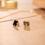 Black Quatrefoil Pendant & Earrings