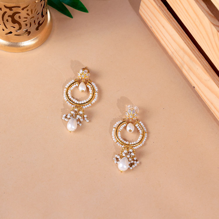 Pearl Halo Polki Drops