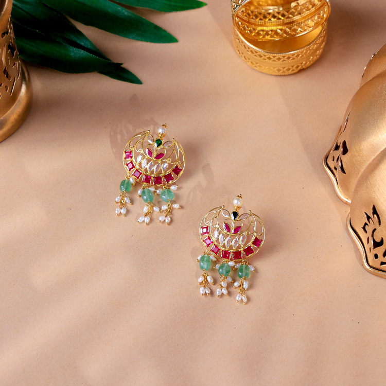 Polki Blossom Studs