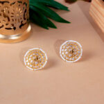 Polki-Pearl Round Studs
