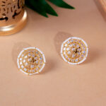 Polki-Pearl Round Studs